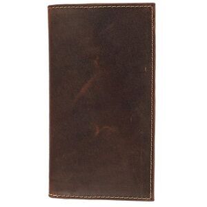 CTM Hunter Leather Distressed Checkbook Cover Wallet